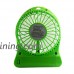 Xboard 3 Speeds Rechargeable Mini USB Fan Portable Desktop Fan with LED Light - Green - B01FOC22UY